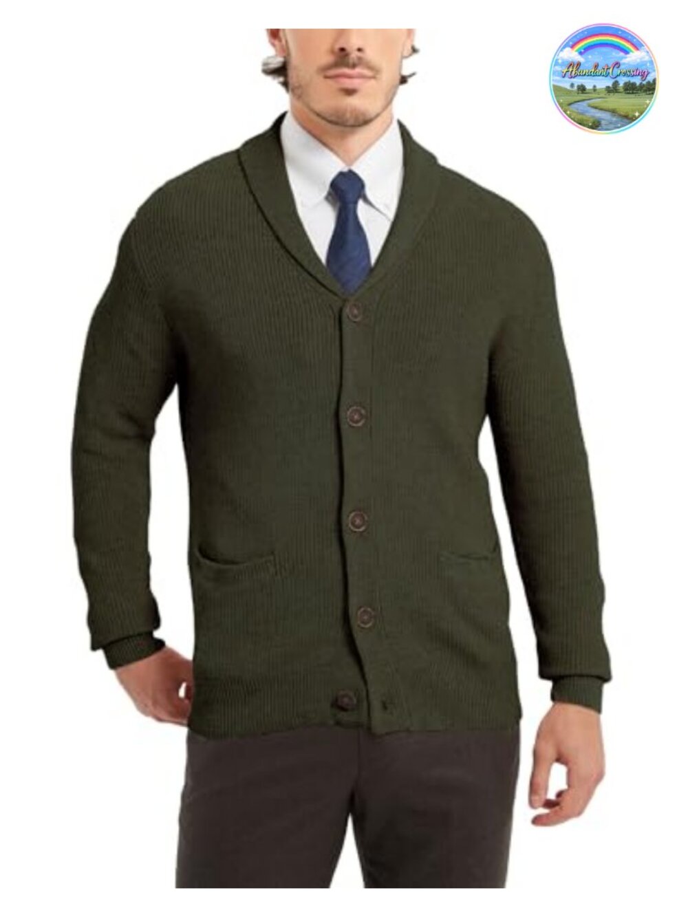 Men's Wool Blend Shawl Collar Cardigan Sweater Button Down Knitwear Pockets